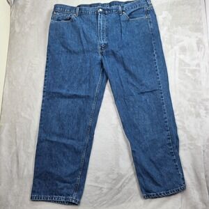 Levis 550 Jeans Mens 48x30 Blue Relaxed Fit Tapered Leg Dark Wash Denim Workwear